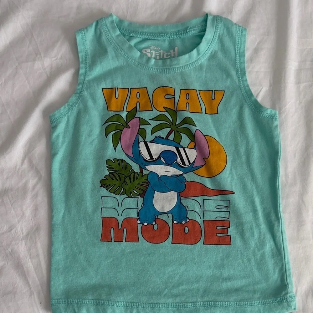 Disney stitch Aqua vacay mode size 2T